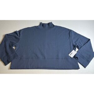SONOMA Goods for Life Women's Mock‎ Neck Bell Sleeve Crop Sweatshirt Blue XL